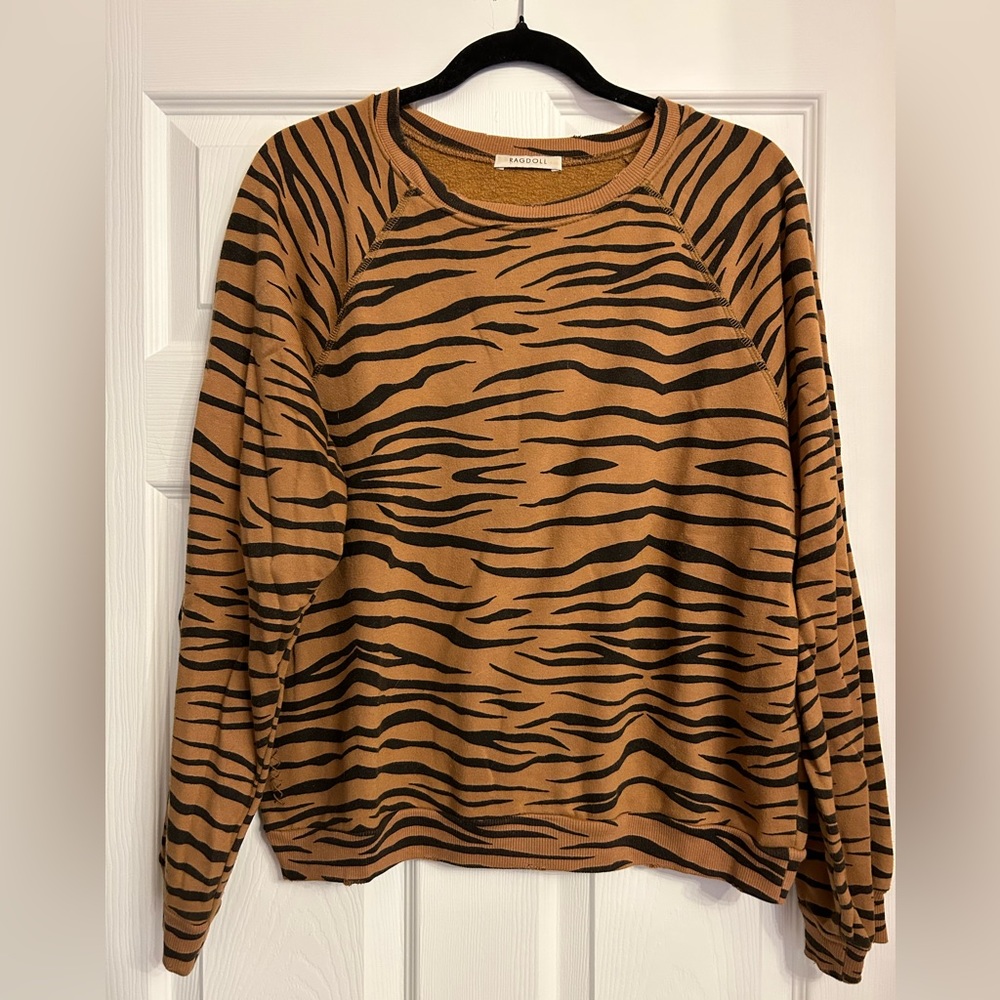 Ragdoll LA Brown Tiger Print Sweatshirt